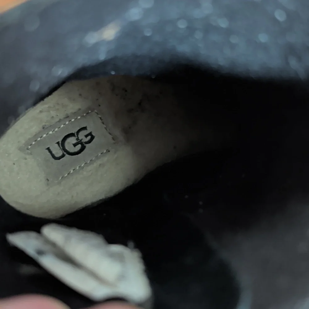 UGG Tara Suede Leather Black Bow Boots Footwear